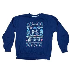 RICK AND MORTY CHRISTMAS SWEATER UGLY L LARGE & pull over crew neck
